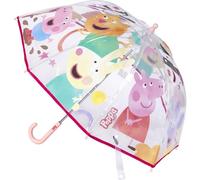 ARTESANÍA CERDÁ Paraguas burbuja Peppa Pigg – Estampado personajes, apertura manual, 100% POE
