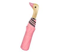 Paraguas de cabeza de pato, 3 pliegues, resistente al viento, con protección UV, bonito mango de viaje compacto para mujer, rosa, Refer to description