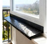 Paraguas de caucho reforzado pesado， Deflector de lluvia autoadhesivo for ventana, barra meteorológica, protector Exterior de 135 grados, caucho negro, 2 tamaños(B 46MM*1.1M)