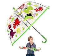 Paraguas de cúpula para niños, resistente al viento, paraguas de PVC con personajes de dibujos animados, ligero, divertido y seguro, aventuras lluviosas, ideal para niños, días soleados, viajes,