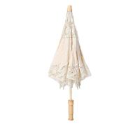 Paraguas de Encaje Material de Tela de Seda de Madera, Parasol Bordado de Flores de Encaje Hecho a Mano Paraguas de Fotografía de Novia de Boda para Decoración de Bodas (L)