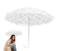 Paraguas de encaje, sombrilla pequeña para novia, paraguas de encaje, pequeño paraguas de encaje vintage para boda, fiesta de té, Hojas blancas, Refer to