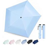Paraguas de lápiz de Japón - Paraguas de lápiz japonés, sombrilla de bolsillo plegable ultraligera con bloqueo UV UPF 50+, for lluvia y sol, uso en exteriores(Blue)
