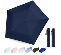 Paraguas de lápiz de Japón - Paraguas de lápiz japonés, sombrilla de bolsillo plegable ultraligera con bloqueo UV UPF 50+, for lluvia y sol, uso en exteriores(NavyBlue)