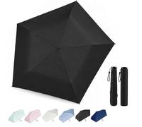 Paraguas de lápiz de Japón - Paraguas de lápiz japonés, sombrilla de bolsillo plegable ultraligera con bloqueo UV UPF 50+, for lluvia y sol, uso en exteriores(Black)