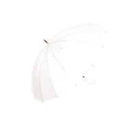 Paraguas de Palo semiautomático Grande de Madera, Resistente al Viento, con Mango Largo, Resistente a la Lluvia, Elegante para Hombres y Mujeres (Blanco)