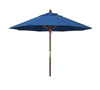 Paraguas de Parasol Paraguas al Aire Libre, Patio, con el Patio Trasero con Clase de la Mesa del Mercado de Oasis para Viajar en la Playa, marrón/Azul/Azul Oscuro (Color: Azul, tamaño: 7 pies)