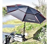 Paraguas de parasol paraguas de patio de pesca de 7.2 pies, paraguas de compensación a prueba de viento al aire libre de 360 grados con 16 costillas resistentes, paraguas solar para la playa junto a