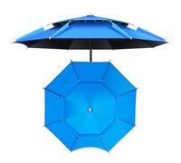 Paraguas de pesca portátil resistente al viento, paraguas de jardín plegable compacto con funda de transporte y correa para el hombro, perfecto para viajes al aire libre, playa, patio, pesca y
