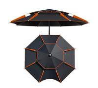 Paraguas de pesca portátil resistente al viento, paraguas plegable compacto con correa para el hombro para actividades al aire libre, playa, camping, patio y aventuras de pesca