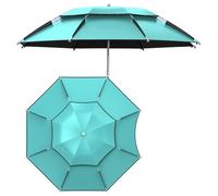 Paraguas de pesca portátil UPF50+, impermeable, protección solar, incluye bolsa de transporte y estaca para uso en exteriores
