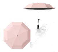 Paraguas de protección solar para cochecito, diseño ajustable con UPF 50+ para diversión al aire libre (rosa)