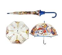 Paraguas de PVC de la Patrulla Canina para niños, Paraguas Ligero de cúpula de 73 cm, Transparente, protección Lluvia para niños, Ideal para Aventuras al Aire Libre y Escuela a