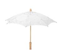 Paraguas de sombrilla de encaje Lady Women Handmade Flower Embroidery Lace Umbrella Wedding Party Decor Photography Use(Talla L blanca)