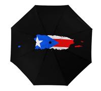 Paraguas de viaje de 3 pliegues con mapa de bandera del estado de relaciones públicas para rayos UV, lluvia, resistente al viento, plegable, portátil, divertido y automático, Estilo-17, Manual