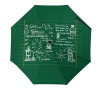 Paraguas de viaje de ecuación matemática química, 3 pliegues, para lluvia, UV, resistente al viento, plegable, portátil, divertido y automático, Estilo-21, Manual