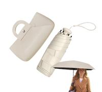 Paraguas de viaje genérico impermeable, parasol plegable anti-UV | Compacto ligero para senderismo, deportes, conciertos y actividades al aire libre, beige, Se référer au descriptif