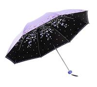 Paraguas de viaje ligero for la lluvia y el sol for hombres mujeres compactos plegables a prueba viento Resiste tormenta nieve, G 68 cm(Purple)