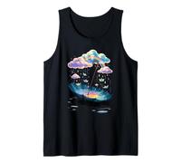 Paraguas Fantasía Lluvia Arcoíris Nubes Barcos de Papel Camiseta sin Mangas