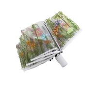 Paraguas floral de jardín con dosel de PVC transparente, cobertura decorativa contra la lluvia para viajes, compras y días de viaje Utilice un paraguas de lluvia transparente con patrón de jardín, de
