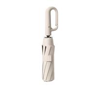Paraguas genérico con asa con banda reflectante cortavientos, protección solar UPF 50+, paraguas invertido, para playa, viajes, senderismo, rutas diarias, Color crema., Se référer au descriptif