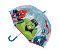 ARTESANÍA CERDÁ, S.L. Paraguas infantil Avengers 45 cm transparente, licencia Marvel, mango azul