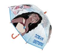 Paraguas Infantil Manual Moana Niña - Paraguas Transparente Azul 45 cm 100% POE, Apertura Manual y Estructura de Fibra de Vidrio Resistente, Licencia Oficial Disney para Lluvia y Colegio