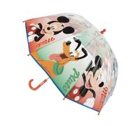 Paraguas Infantil Mickey Mouse Niño y Niña - Paraguas Transparente Multicolor 45 cm de Apertura Manual, Material POE Resistente, Licencia Oficial Disney para Lluvia y Colegio