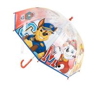 Paraguas Infantil PAW Patrol Niño y Niña - Paraguas Manual Transparente 45 cm en POE, Estructura de Fibra de Vidrio Resistente y Mango Curvo, Ideal para Colegio y Días de Lluvia