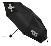 Paraguas Plegable Real Madrid- Apertura Manual - Elaborado en 100% Poliéster con Estructura de Fibra de Vidrio - Producto Original Diseñado en España