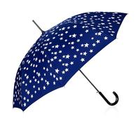 Paraguas Largo Antiviento 100 cm Cambia de Color con la Lluvia Diseño de Estrellas Mágicas Elegante Mango Curvo Original Mujer Hombre