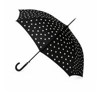 Paraguas Largo Cambia de Color con la Lluvia Antiviento 100 cm Diseño Corazones Mágicos Resistente Mango Curvo Clásico Color Negro