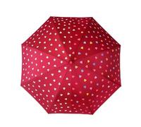 Paraguas Largo Cambia de Color con la Lluvia, Antiviento 100 cm, Diseño Corazones Rojos que se Transforman con el Agua Resistente y Elegante para Mujer y Hombre, rojo