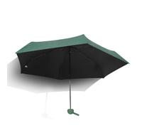 Paraguas ligero compacto 90 * 55 cm paraguas con mango redondo, adecuado para días de sol y lluvia, revestimiento negro UPF 50+, resistente al viento, portátil y portátil y (verde oscuro)