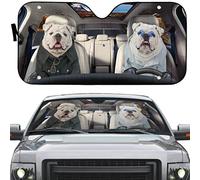 Paraguas Luna De Coche Portátil Parasol para Parabrisa Plegable Protección Solar para El Parabrisas Universal para Furgonetas SUV Camión Pareja De Bulldogs En Un Camino Otoñal L