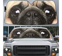 Paraguas Luna De Coche Portátil Protección Solar para El Parabrisas Plegable Parasol para Parabrisa Universal para Camión Furgonetas Ojos De Perro Pug, Hermosos Ojos De Perro Pug Divertidos M