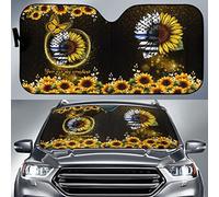 Paraguas Luna De Coche Protección Rayos UV Parasol para Parabrisa Plegable Parasol Coche Delantero Universal para Camión Todoterreno Vehículos Girasoles con Mariposa Eres Mi Sol L