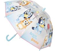 Paraguas Manual Poe Burbuja Bluey - Paraguas Infantil Transparente con Diseño Oficial de Bluey, Apertura Manual de Seguridad y Cúpula de Alta Protección para Niños en Días de Lluvia