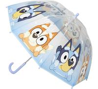 Paraguas Manual Poe Burbuja Bluey - Paraguas Infantil Transparente con Diseño Oficial de Bluey, Apertura Manual de Seguridad y Cúpula de Alta Protección para Niños en Días de Lluvia