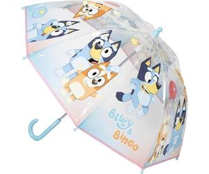 Paraguas Manual Poe Burbuja Bluey - Paraguas Infantil Transparente con Diseño Oficial de Bluey, Apertura Manual de Seguridad y Cúpula de Alta Protección para Niños en Días de Lluvia