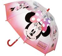 paraguas Manual Poe Burbuja Minnie - Paraguas Infantil Tipo Cúpula con Diseño de Minnie Mouse, Apertura Manual Segura y Estructura Resistente para Niñas que Aman la Lluvia con Estilo Disney