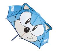 Paraguas Manual Sonic Niño - Paraguas Infantil Talla Única Azul Oscuro con Aplicaciones 3D y Apertura Manual, 100% Poliéster, Licencia Oficial, Ideal para Lluvia y Colegio