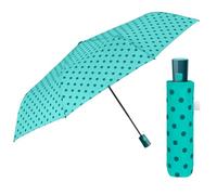 Paraguas Mujer Colorado Plegable Automático - Paraguas Portátil Colores en Microfibra - Paraguas Tamaño Pequeño de Viaje Cortaviento Resistente - Diámetro 96 cm - Perletti (Verde con Lunares)