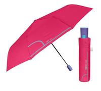 Paraguas Mujer Colorado Plegable Automático - Paraguas Portátil Colores en Microfibra - Paraguas Tamaño Pequeño de Viaje Cortaviento Resistente - Diámetro 96 cm - Perletti (Rojo Frambuesa)
