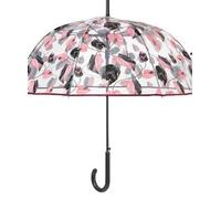 PARAGUAS MUJER LARGO AUTOMATICO HOKAS ROSA/NEGRO TRANSPARENTE CUATRO GOTAS