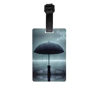 Paraguas negro bajo la lluvia etiquetas de equipaje, etiquetas colgantes de viaje para maleta, mochilas escolares para niños, bolsas, bolsas de deporte, maletines, bolsas de golf, cubierta de