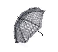 Paraguas Negro Encaje Boda Halloween Accesorio Disfraz Elegante Burlesque