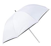 Paraguas para fotografía de Retratos y Productos (43 pulgadas/105 cm) Exterior e Interior Blanco, Parte Trasera Negra, Montaje rápido, con Funda y Funda