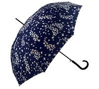 Paraguas para mujer, automático, diseño de mariposas, color azul oscuro, azul oscuro