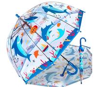 Paraguas para niños con cúpula transparente, ligero y divertido, con protección contra el viento y la lluvia, en forma de campana, transparente, regalo para niños, 99 cm Durchmesser, 63.5 cm Länge